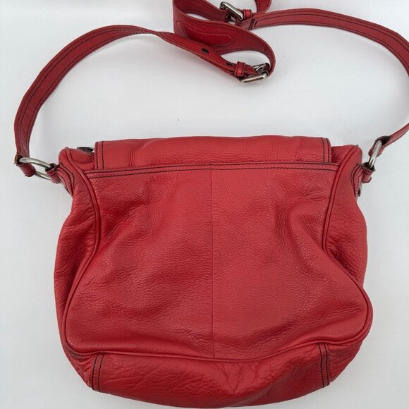 Marc by Marc Jacobs Red Pebbled Leather Crossbody Shoulder Bag Satchel Purse - Picture 7 of 7